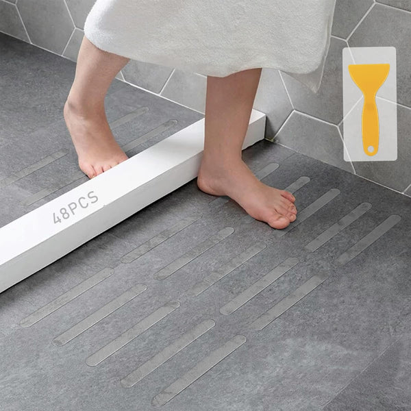 Kyerivs Anti-Slip Strips,48pcs Safety Shower Treads Stickers, Bathtub Non Slip Stickers, Anti Skid