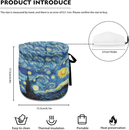 Teapots Dust Cover Insulated Van Gogh Starry Night Print Tea Cozy for Teapot, Breakfast Insulation Lid Warmer