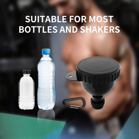Protein Powder Container to Go, 2 Pack Keychain Funnel for Shaker Cup and Water Bottle for Gym Powders