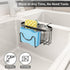 SWTYMIKI Movable Kitchen Sink Caddy - Stainless Steel Sponge Holder with M Shape Hook for Dish Sponge, Brush, Organizer