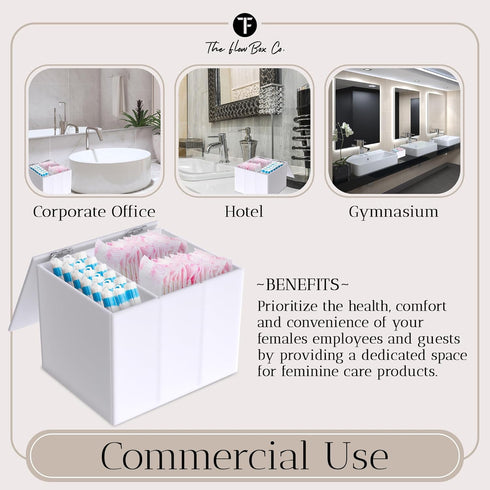The Flow Box Co. The Flow Box Tampon and Sanitary Pad Organizer - Bathroom Organizer with Removable Dividers, Tampon