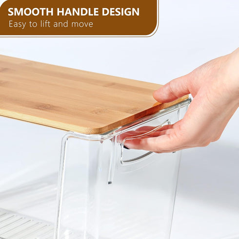2 Pack Trash Bag Holder Dispenser, Extra Large Garbage Bags Holder, Stackable Trash Bag Holder with Bamboo Top