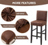 Set 4, FUANGUI Bar Stool Covers of Stretch Removable Bar Stool Seat Covers with Backs Slipcovers, Bar Chair Covers