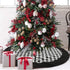 Black and White Buffalo Plaid Check Christmas Tree Skirt - 48 inches Double Layers Holiday Ornaments