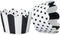 Set of 24 Black and White Cupcake Wrappers for Weddings, Graduations, Birthday Parties, Baby Showers