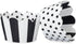Set of 24 Black and White Cupcake Wrappers for Weddings, Graduations, Birthday Parties, Baby Showers