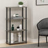 Furinno (99557GYW/BK) Turn-N-Tube 4-Tier Display Rack, Multipurpose Shelf - French Oak Grey/Black