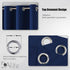 34 Inch, Grommet 34" 54" 2 DUALIFE Navy Blue Kitchen Curtains, Short Blackout Curtains for Kids Bedroom Play Room