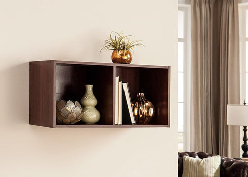 ClosetMaid Cubeicals 2-Cube Storage Shelf Organizer, Stackable or Wall-Mountable, Easy Assembly, Dark Cherry Finish