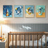 4 Framed Space Astronaut Cool Wall Art for Nursery Decor, Piece Modern Space Themed Canvas Prints Artwork for Walls