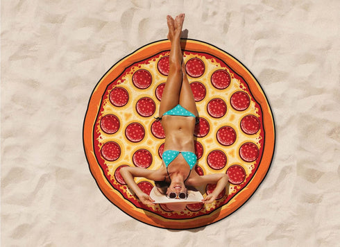 BigMouth Inc Giant Beach Blanket - Fun Summer Beach Towel, Quick Dry Microfiber Material - Pizza Design