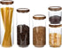 Glass Storage Containers Set, High Borosilicate Glass Jars with Wooden Lids for Kitchen Food Canisters, Coffee Beans,
