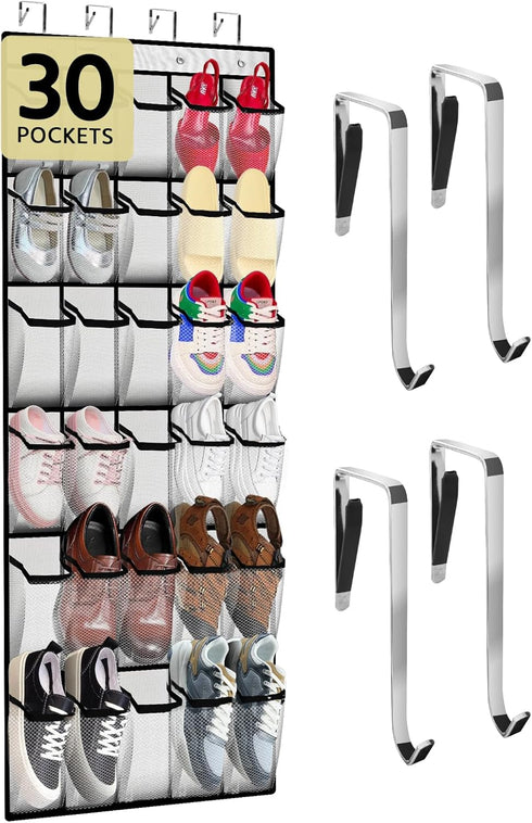 PAULONE Over the Door Organizer with 30 Large Pockets, 3 Sizes of Closet
