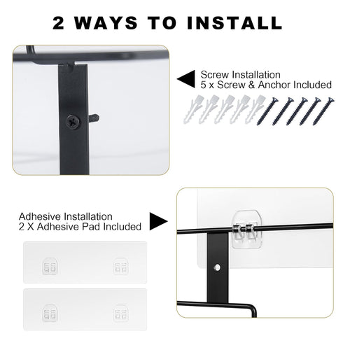Black Medical Glove Holder with Mounting Accessories Included, 2 PACK Wall Mount Glove Box Holder for Laboratory