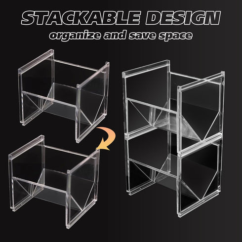 2Pcs Tea Bag Storage Organizer, Stackable Clear Plastic Tea Holder and Coffee Pod Containers, Sugar Creamer Box for Drawer Countertop Cabinet Coffee Station, 4.6 Lx4.0 Wx4.3 H