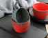 12 Pack Reusable Nonstick Jumbo Silicone Baking Cups, Round Cupcake and Muffin Liners, 3.8 Inch, Red and Gray