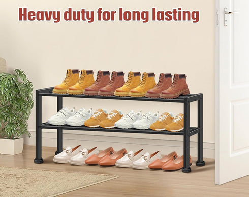 Closet KEETDY Heavy Duty Shoe Rack for Entryway, Stackable Shoe Organizer for Small Space Metal Shoe Rack Shelf Storage