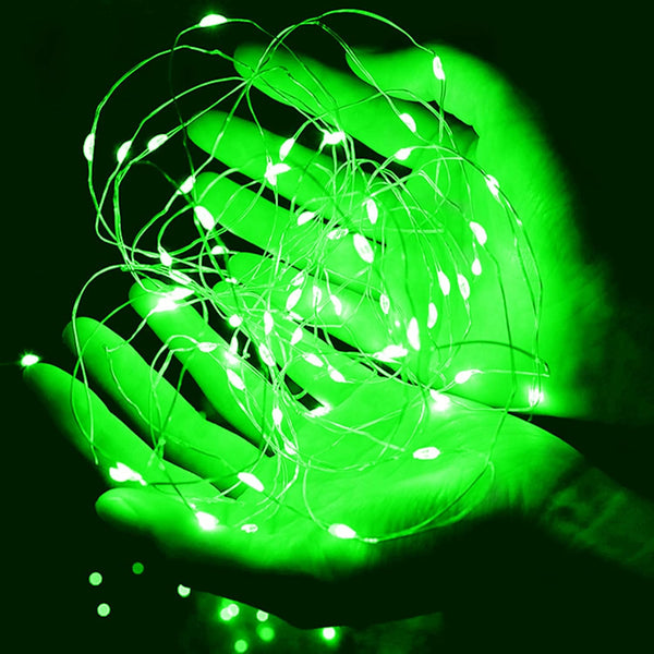 Ranlraka Green Battery Operated String Lights, St. Patrick's Day Decoration Waterproof 7Ft 20