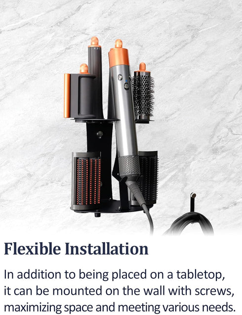 Curling Iron Holder Attachments for Dyson Airwrap, Desktop Organizer Stand, Hair Wrap Storage Rack for Bathroom