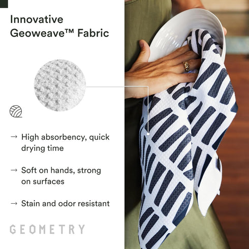 18" 30" 1 Pack GEOMETRY Kitchen Tea Towels - Quick Dry Microfiber Dish Towels for Kitchen All Lined Up, x