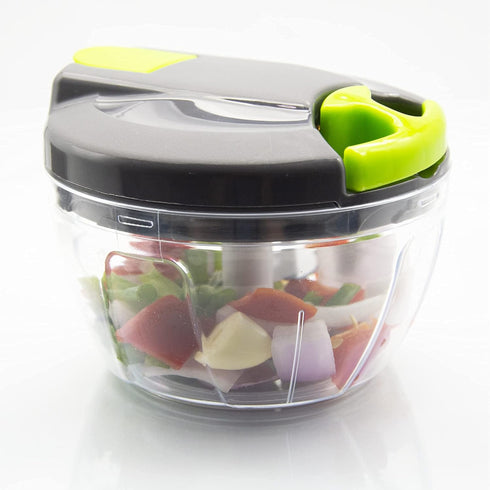 Multi-Function Manual Food Chopper & Processor, Vegetable Shredder & Garlic Press, Ideal for Onions, Peppers & Fruits