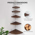 Shelf,10inch Gieanoo Corner Wall Solid Oak Wood Floating Corner Shelf with Wire Hole Corner Wall Storage Display
