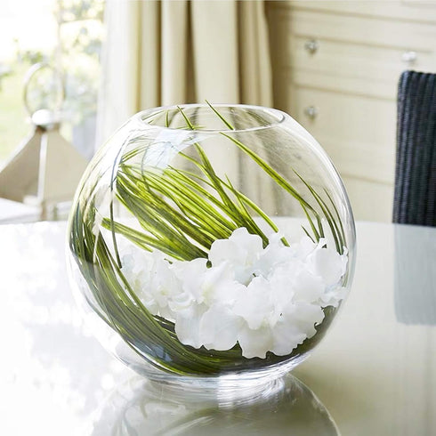 WGV Bowl Glass Vase, 8" Diameter, 6.5" Height, Clear Bubble Planter for Wedding Event Home Decor