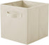 Collapsible Storage Cubes with Handles, Fabric Foldable Bins for Closet Shelves, Durable Organization Storage Bins, 10.5'' x 11'' x 10.5'', 2 Pack, Cream