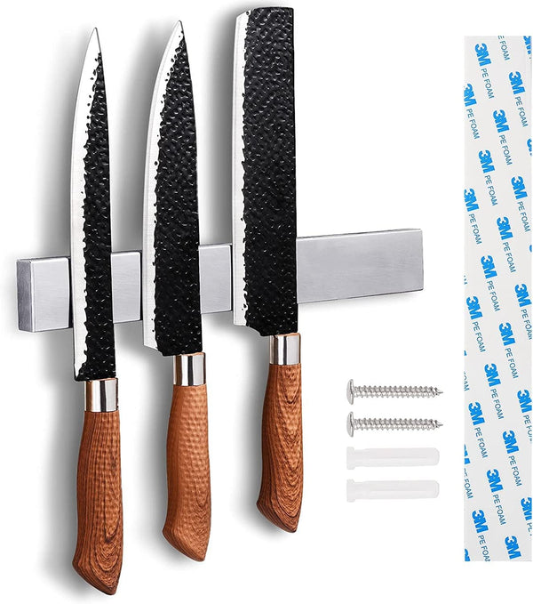 10 Inch Magnetic Knife Strip, Upgraded Stainless Steel Holder for Wall with 3M Type, Kitchen Utensil Rack
