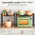 Expandable Microwave Stand Countertop, 2-Tier Adjustable Rack with 8 Hooks & 2 Holders, Heavy Duty Carbon Steel Shelf