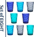 US Acrylic Optix 14oz Reusable Drinking Glasses (Set of 8) in Coastal Colors | BPA-Free Tumblers, Made in USA |
