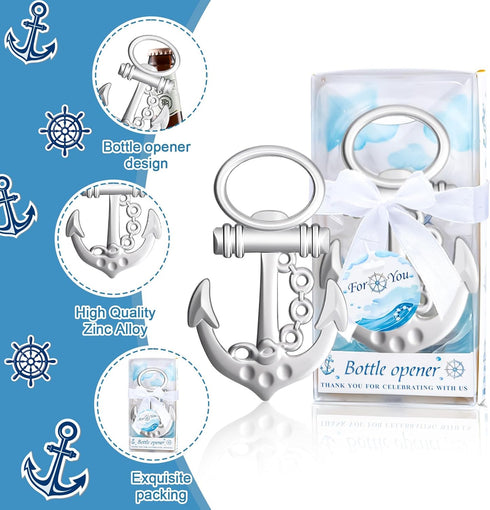50PCS Package Anchor Design Bottle Openers for Nautical Themed,Wedding Favors Gifts,Bridal Shower Decorations or Baby