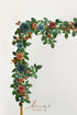 5FT Ling's Moment Teal Blue Artificial Flower Garland Burnt Orange Rose Eucalyptus Leaves Floral Garland Arch Flowers
