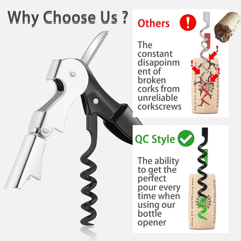 Professional Wine Opener - All-In-One Waiters Corkscrew, Best Choice for Sommeliers, 10 Packs