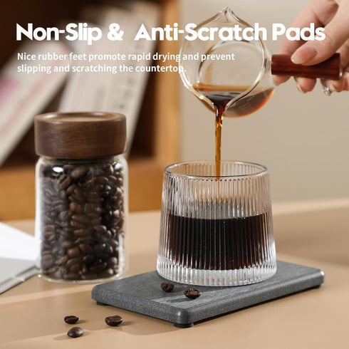 Razborci 3PCS Counter Gray,9"x 3.5" Water Absorbing Soap Dish Sponge Holder, Diatomite Stone Drying Tray Mat Sink Caddy