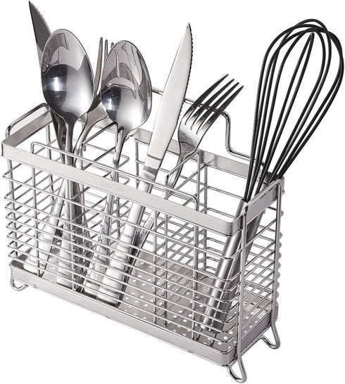 KESOL Utensil Holder with 3 Divided Compartments, Rust Proof Drying Rack Basket