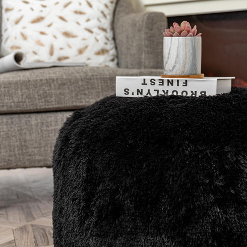 20x20x12 Inches Asuprui Pouf Ottoman Floor Pouf Cover Ottoman Foot Rest NO Filler Round Poof Seat Floor Bean Bag Chair