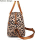 FlowFly Insulated Lunch Bag with Shoulder Strap, Large Reusable Tote for Work, School, Travel, Meal Prep, Leopard