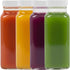 kitchentoolz 8oz Square Glass Juice Shot Bottle with Lid 4 Pack 8