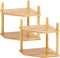 2Pcs 2-Tier Expandable Bamboo Corner Shelf - Dish/Plate Organizer for Cabinet, Kitchen