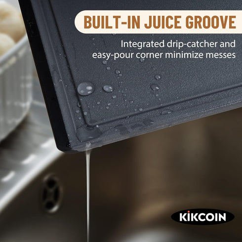 Plastic Cutting Boards for Kitchen, 3-Piece Large Set, Dishwasher Safe with Non-Slip Feet and Juice Grooves