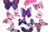 12 Pcs Purple Butterflies Double Wings Refrigerator Magnets, Removable Wall Decal Decoration