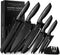 Home Hero 11 Pcs Kitchen Knife Set - High Carbon Stainless Steel Knife Block Set with Sharpener and Ergonomic Handles