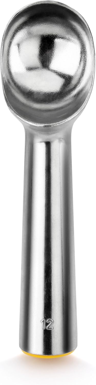 New Star Foodservice 7006957 Commercial Ice Cream Dipper Scoop, Yellow, 3-oz Size 12 (Hand Wash Only)