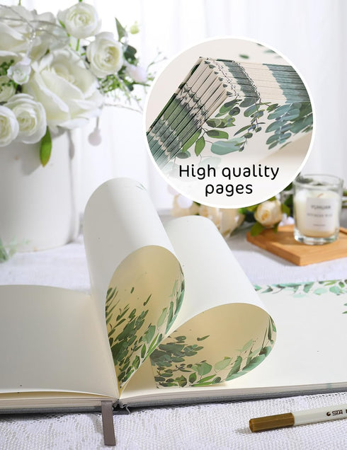 Wedding Guest Book, Polaroid Guest Book Alternative, 100 Pages Thick Paper, 8" x 10" with Markers and Protectors