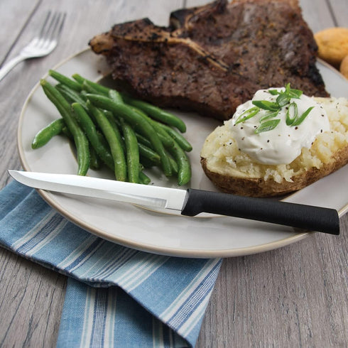 RADA Cutlery Utility Steak Knife, Pack of 2, Black Handle