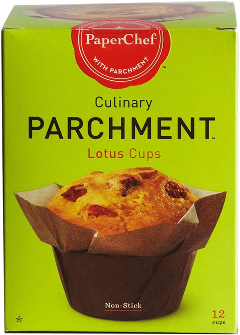 Parchment Lotus Baking Cups - Easy Release, Non-Stick Paper, 12 Count