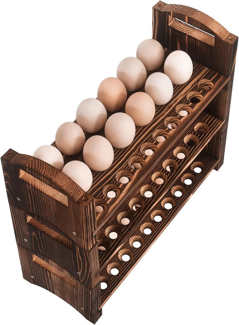 3 Countertop 36 3 Wooden Egg Holder Layer Fresh Egg Rack Holders Stackable Quail Egg Sorter Storage Trays Organizer