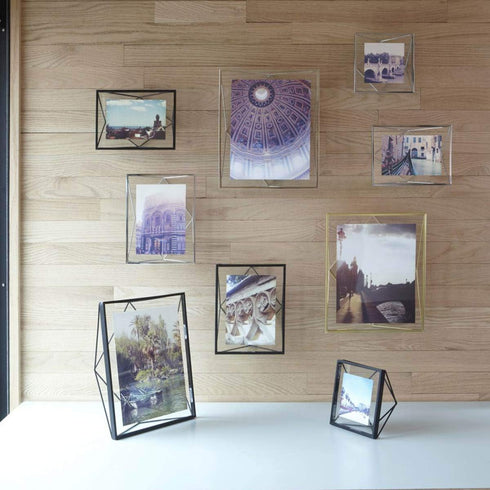 Umbra Prisma Picture Frame, 4 x 4 Photo Display for Desk or Wall, Copper