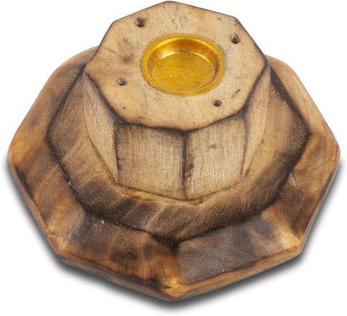 Wooden Incense Stick & Cone Burner Holder, Large Organic Eco-Friendly Ash Catcher for Home Fragrance